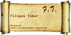 Filipov Tibor névjegykártya